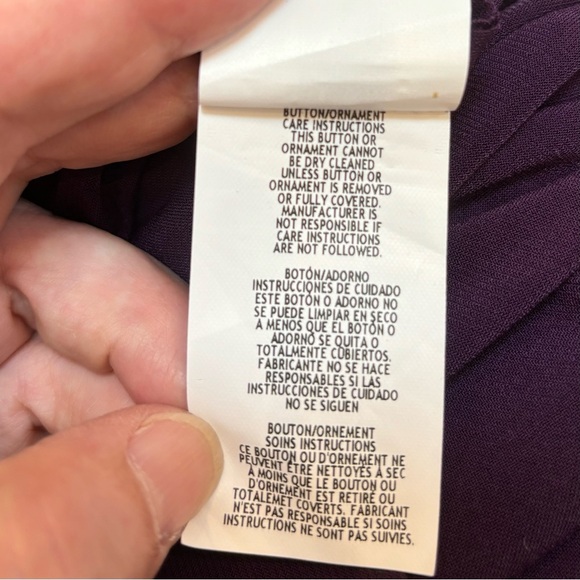 Betsy & Adam Sleeveless Draped Purple Evening Gown Rhinestone Accents 22W - Picture 13 of 13